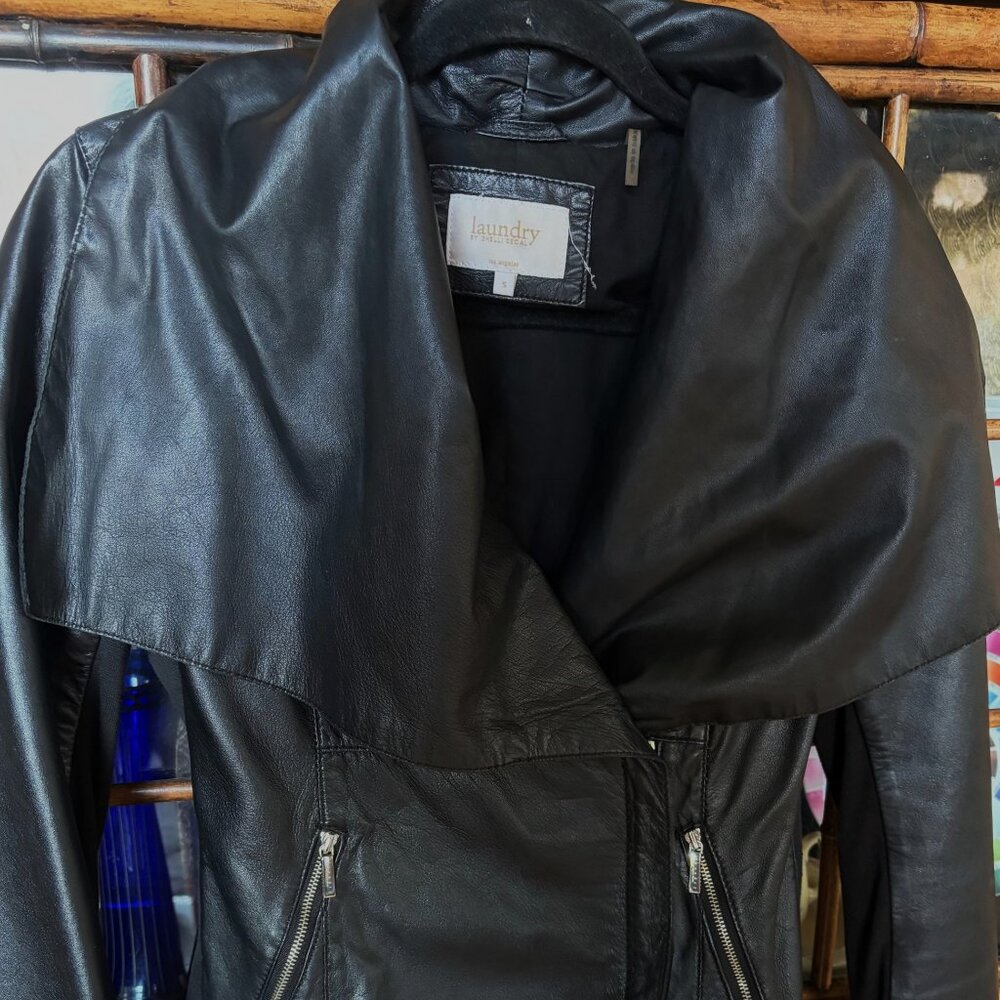 LAST CALL GENUINE LEATHER JACKET - LAUNDRY - BLACK - SM